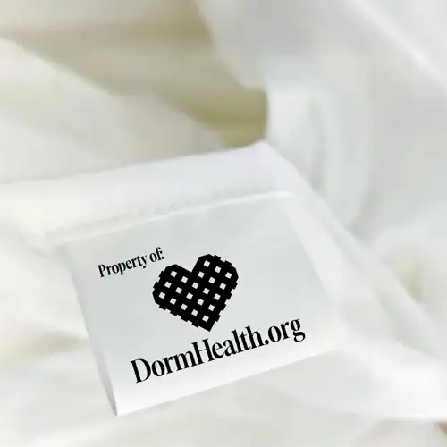 DormHealth branded linen tag